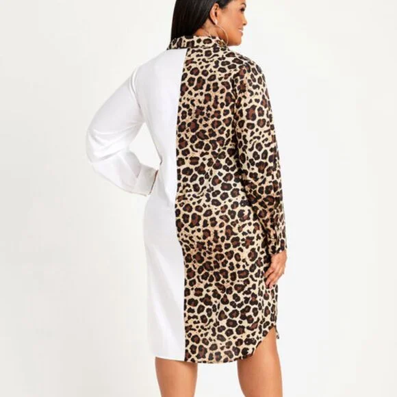 *NWT Ashley Stewart Printed Poplin Shirtdress Size 26/28 - Picture 2 of 2